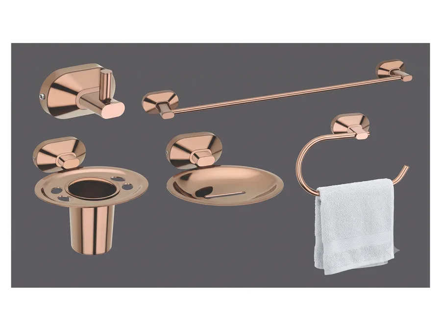 Sparrow Aster 5-Piece Bathroom Accessories Set - PVD Rose Gold