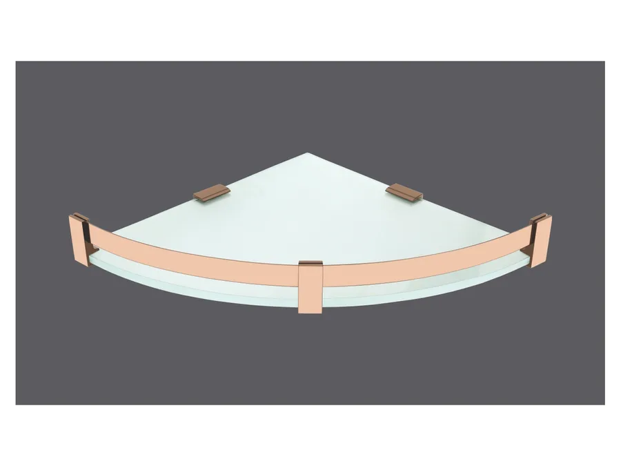 Sparrow 8 mm Glass Corner - PVD Rose Gold, 9"X9"