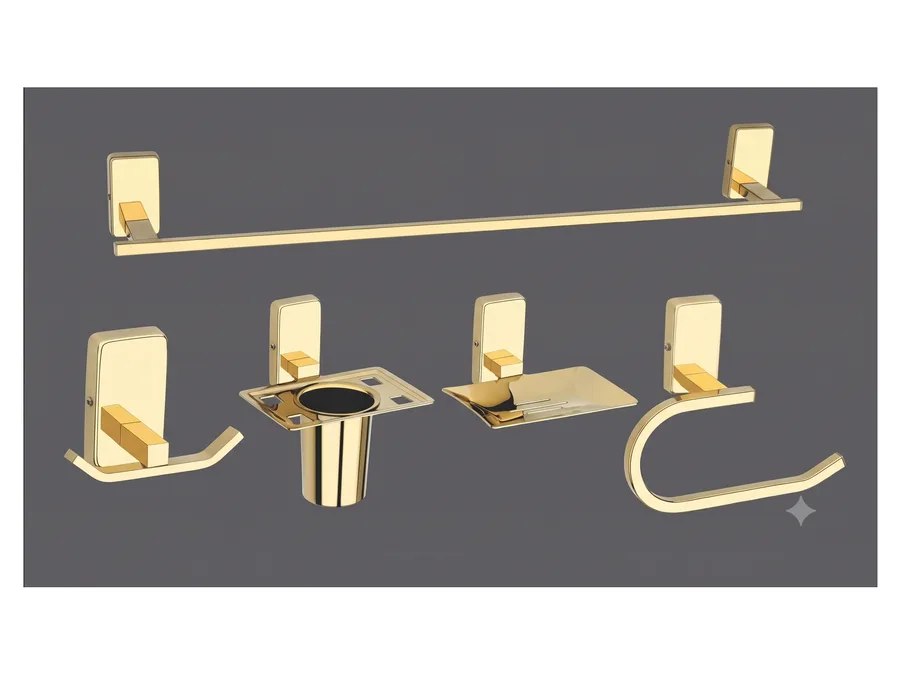 Sparrow Opal 5-Piece Bathroom Accessories Set - PVD Gold