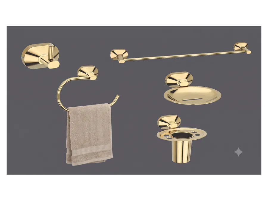 Sparrow Aster 5-Piece Bathroom Accessories Set - PVD Gold