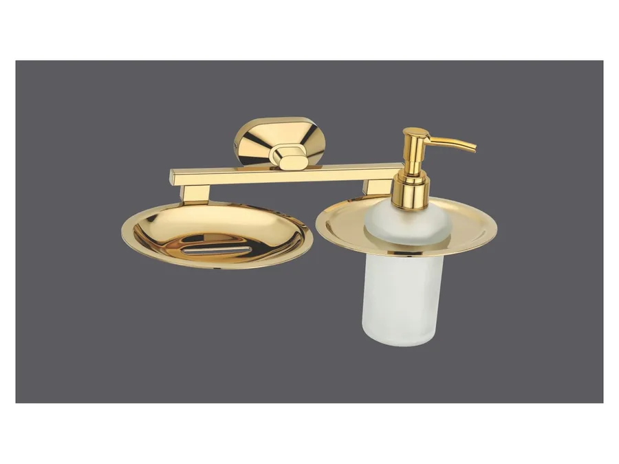 Sparrow Aster Soap Dish with Liquid Soap Dispenser - PVD Gold