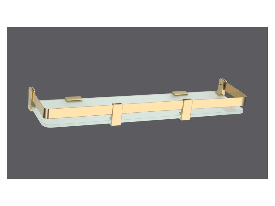 Sparrow 8 mm Glass Shelf - PVD Gold, 5"X12"