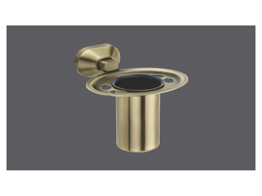 Sparrow Aster Tumbler Holder - Brass Antique