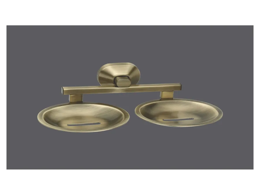 Sparrow Aster Double Soap Dish - Brass Antique