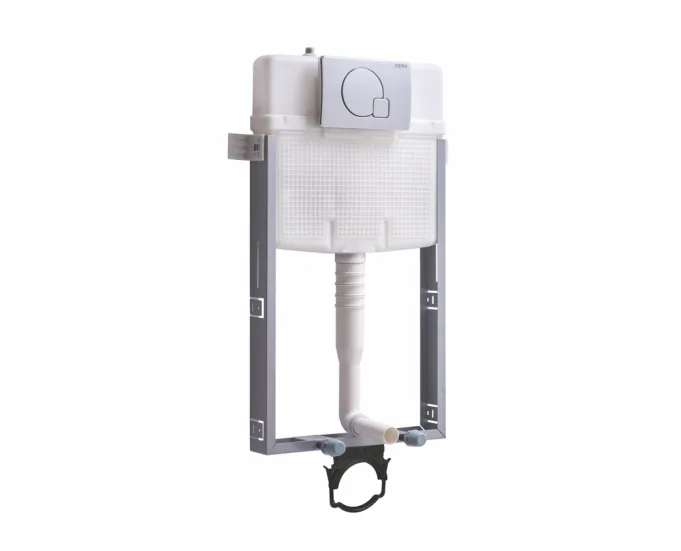 Cera Chevron Concealed Cistern with Half Frame and Discharge Pipe Set 500 x 90 x 460 mm