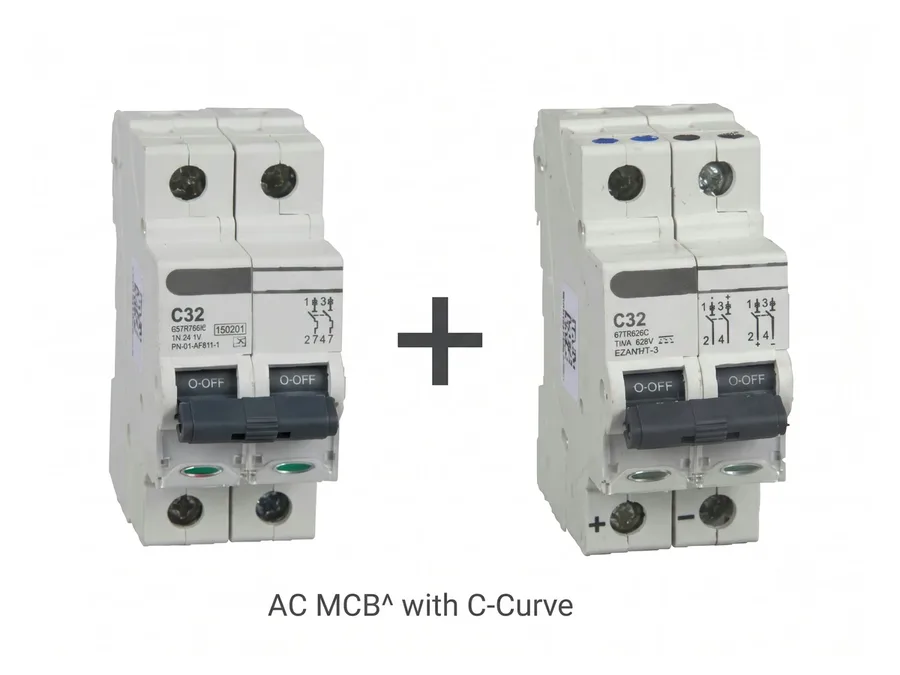 Lauritz Knudsen Solar Combo 25A AC DP + 25A 500V DC DP MCB