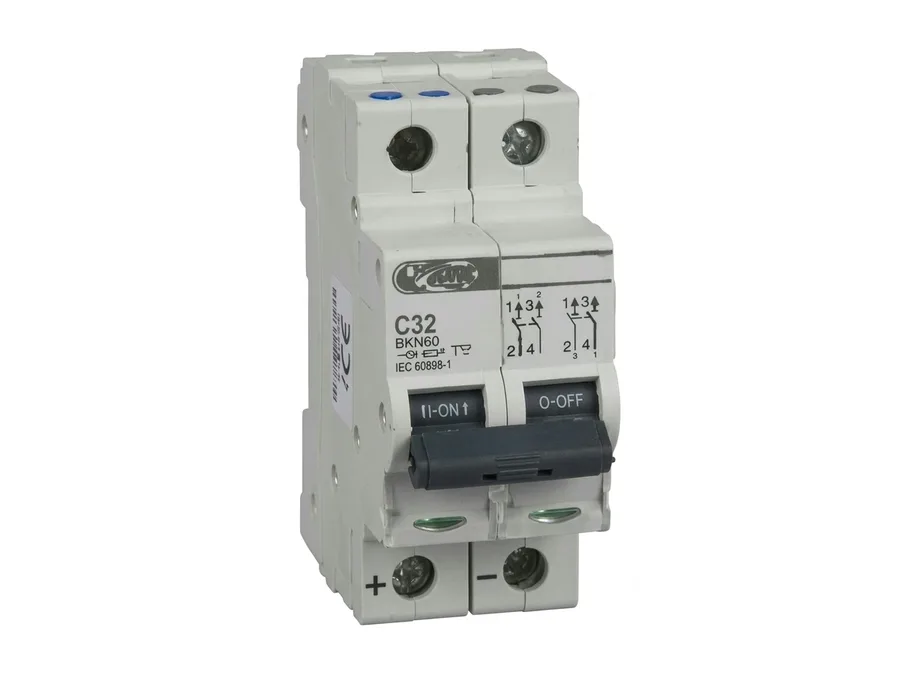 Lauritz Knudsen BB Series Double Pole (DP) 32A 250V DC Miniature Circuit Breaker