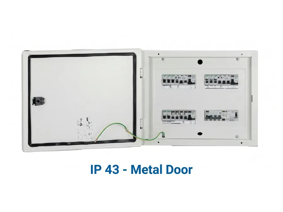 Lauritz Knudsen Horizontal PPI 6 Way IP43 Metal Door Distribution Board