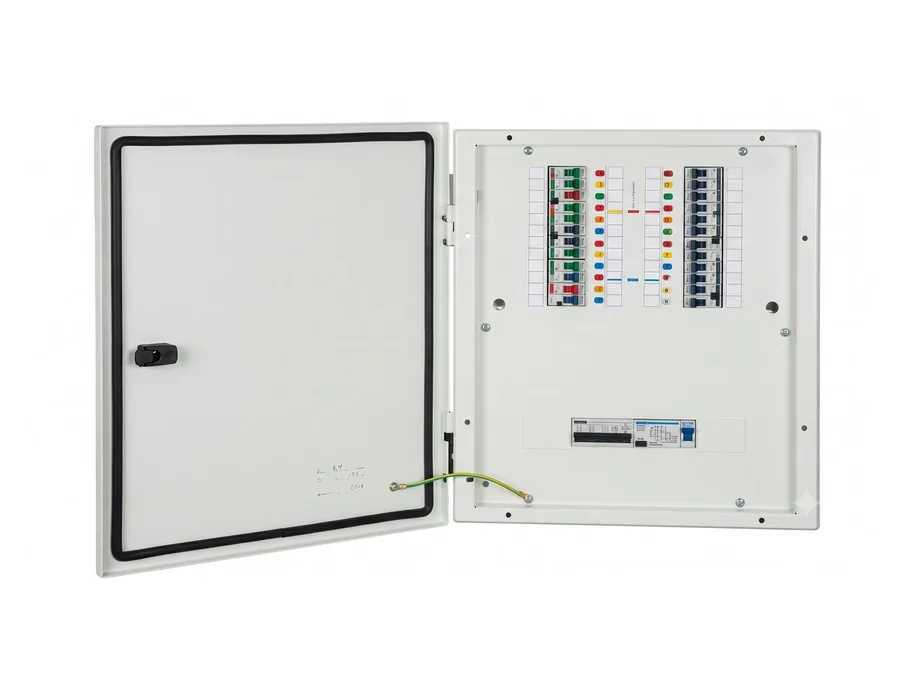 Lauritz Knudsen Vertical TPN with Modular Incomer 6 Way IP43 Metal Door Distribution Board