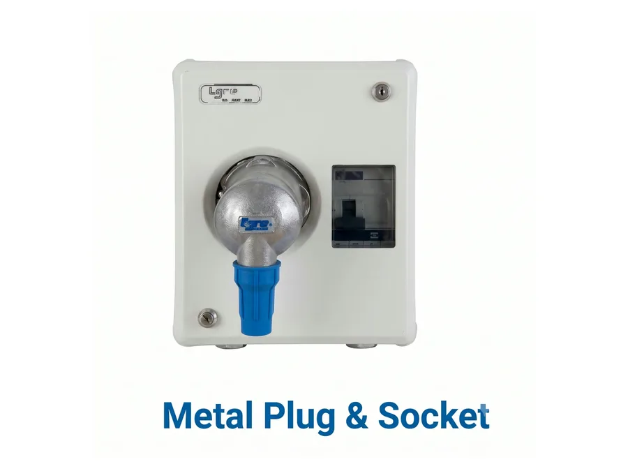 Lauritz Knudsen Metal Plug & Socket 32A 3 Pin + SC 3 Module Distribution Board