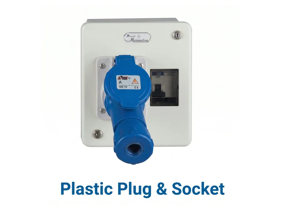 Lauritz Knudsen Plastic Plug & Socket 16A 3 Pin 2 Module Distribution Board