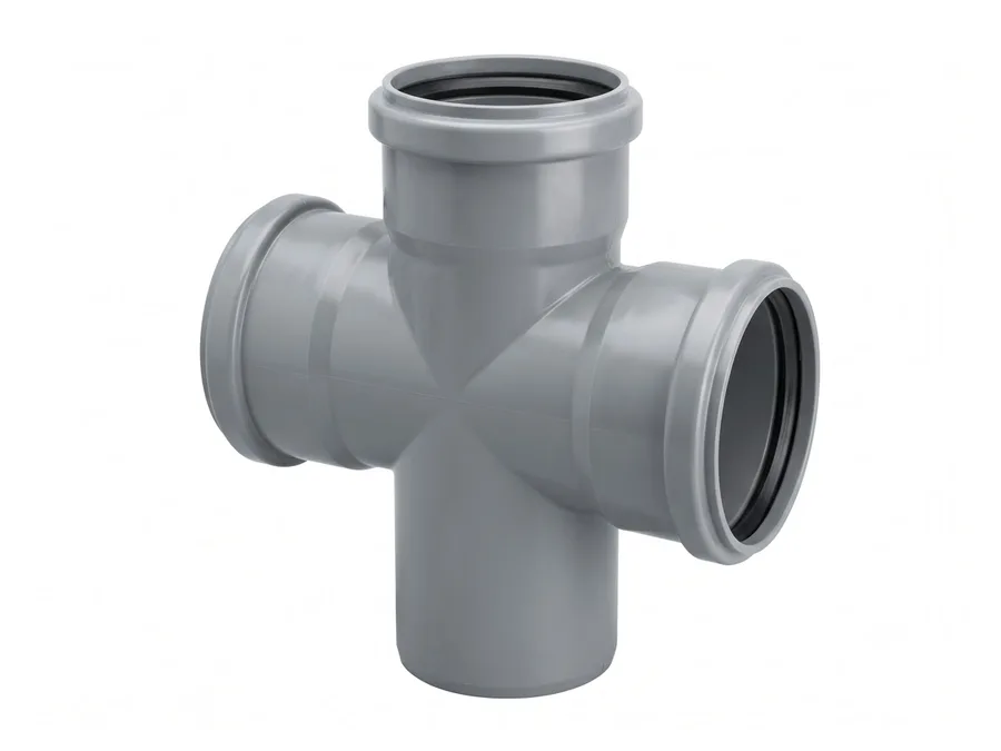 Finolex SWR Ringfit Cross Tee Plain 75mm (2-1/2 inch) Drainage Fitting