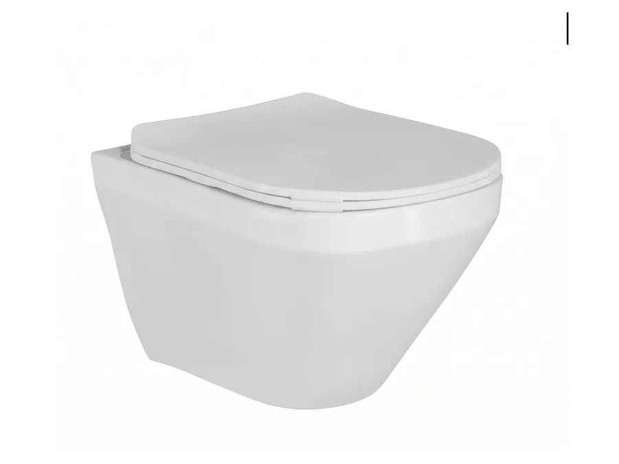 Riviera Rim-Free Washdown Wall Hung WC with UF Soft Close Seat Cover - White