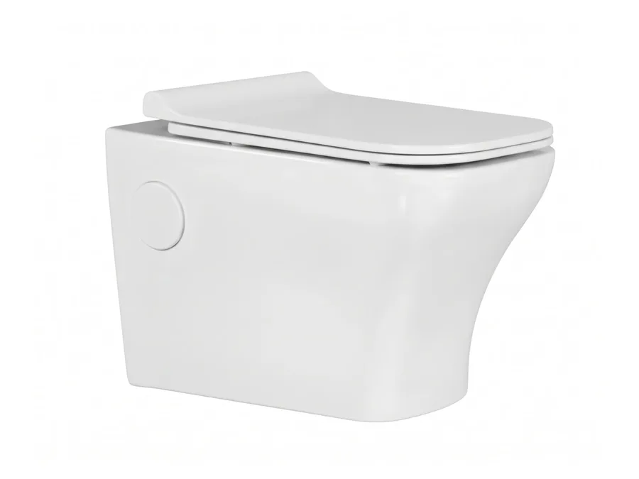 Triva Rimless Washdown Wall Hung WC with PP Soft Close Seat Cover - White