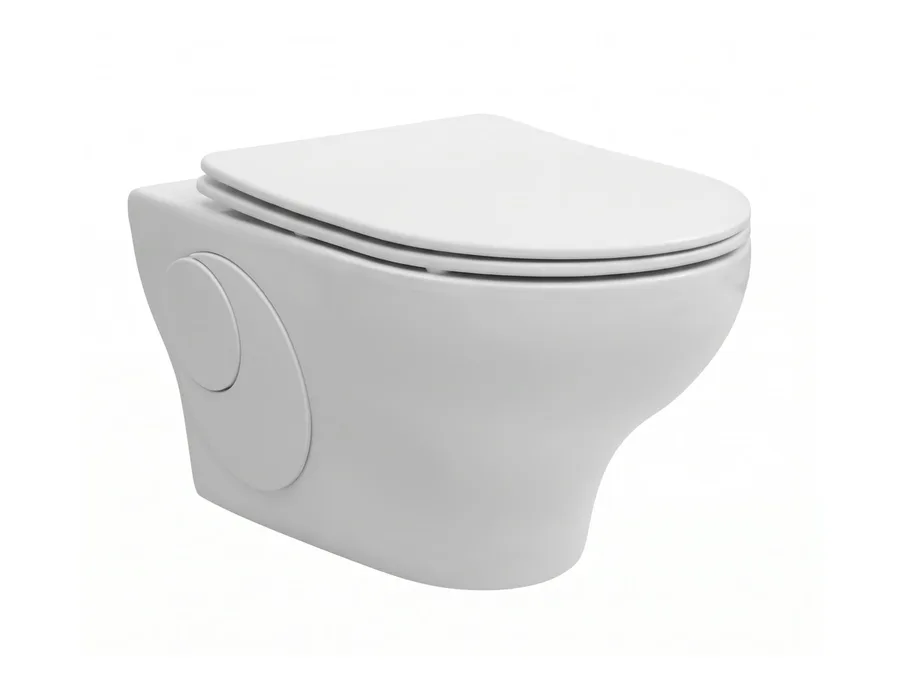 Navio Rimless Washdown Wall Hung WC with UF Soft Close Seat Cover - White