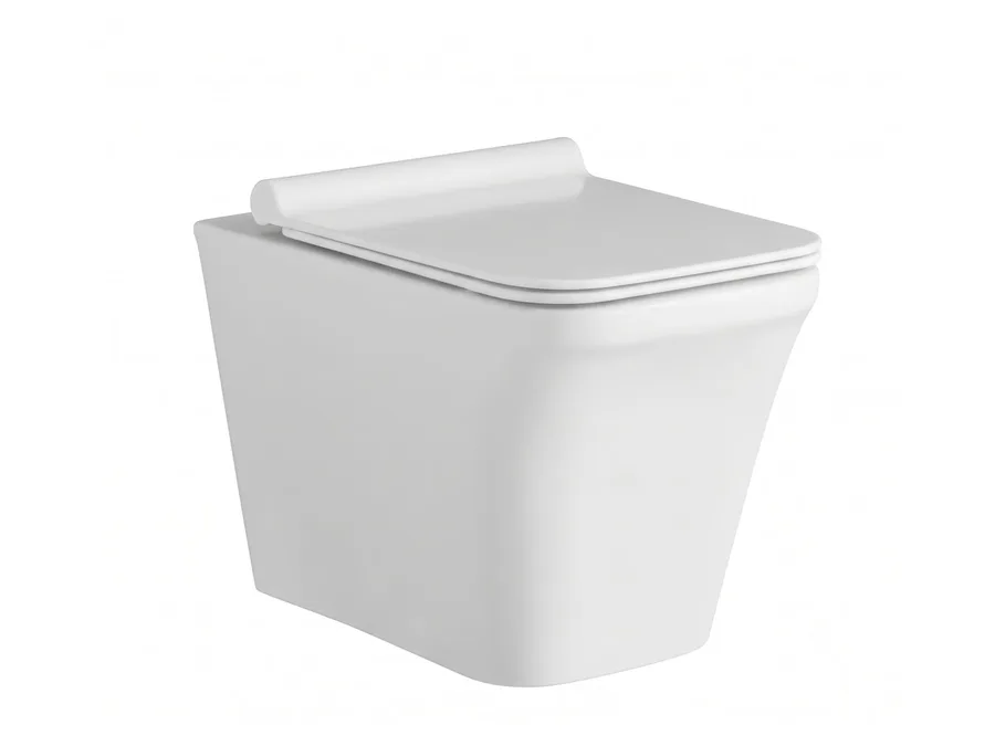 Centauri Rimless Wall Hung WC with PP Soft Close Thin Seat Cover & Fischer Set - White
