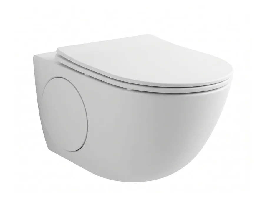 Eternia Rimless Washdown Wall Hung WC with PP Soft Close Seat Cover - White