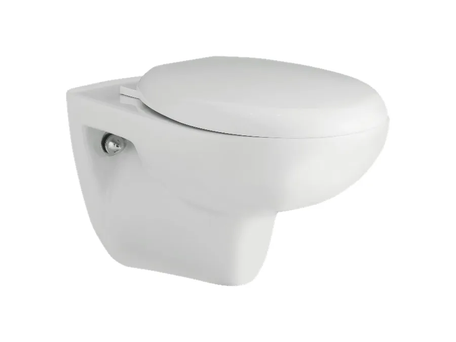 Brooklyn Washdown Wall Hung WC Set with KS007E PP Soft Close Round Seat Cover - White