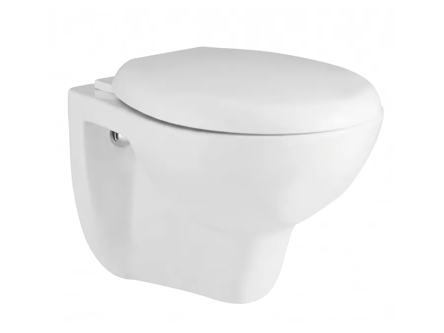 Dew Rimless Wall Hung WC with PP Soft Close Seat Cover (495x365x345 mm) - White