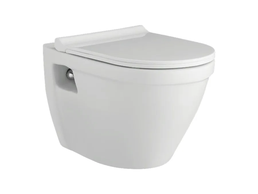 Connor Washdown Wall Hung WC Set with KSPKP049W PP Soft Close Thin Elongated Seat Cover - White