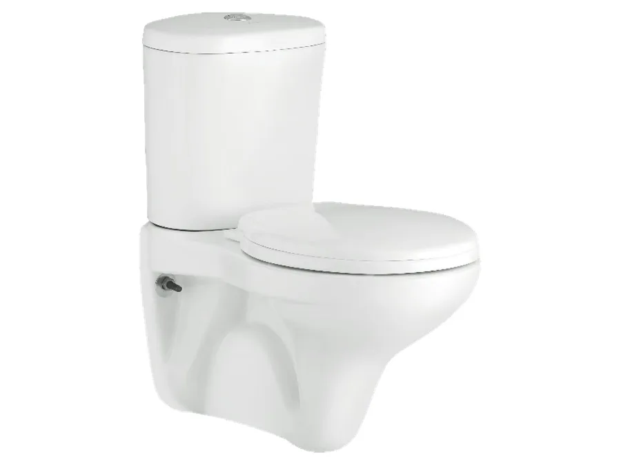 Axel EWC Extended Wall Hung Set with Cistern 406 + Twin Flush Fitting 907 + KSMV2400 PP Soft Close Round Seat Cover - White