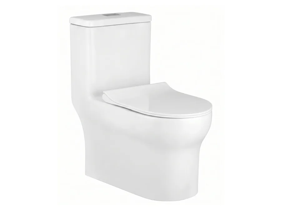Flue Siphonic One Piece WC with PP Soft Close Seat Cover - White
