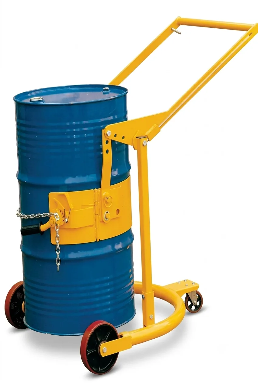 Manual Drum Lifter & Tilter – Drum Lifting Trolley with Chain Clamp