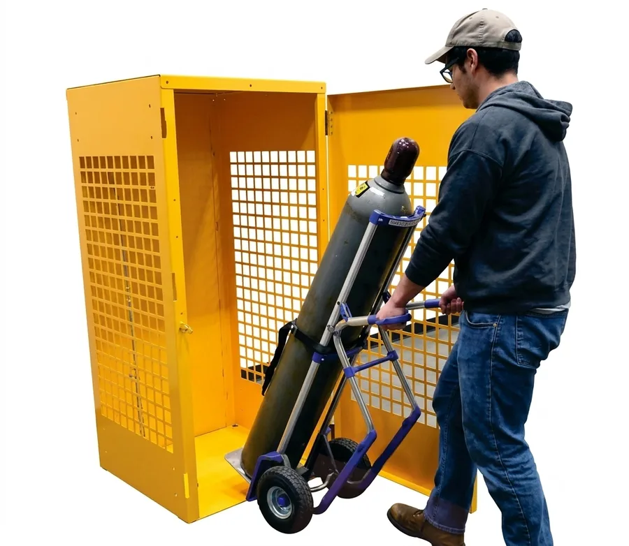 Gas Cylinder Cabinet – Mesh Safety Storage Cabinet for Cylinders