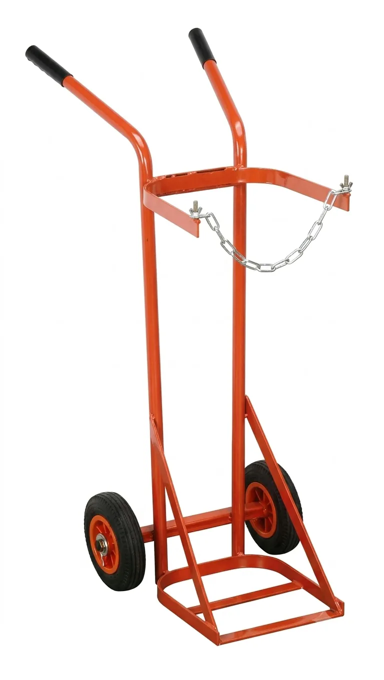 Single Cylinder Trolley – Gas Cylinder Hand Truck with Safety Chain