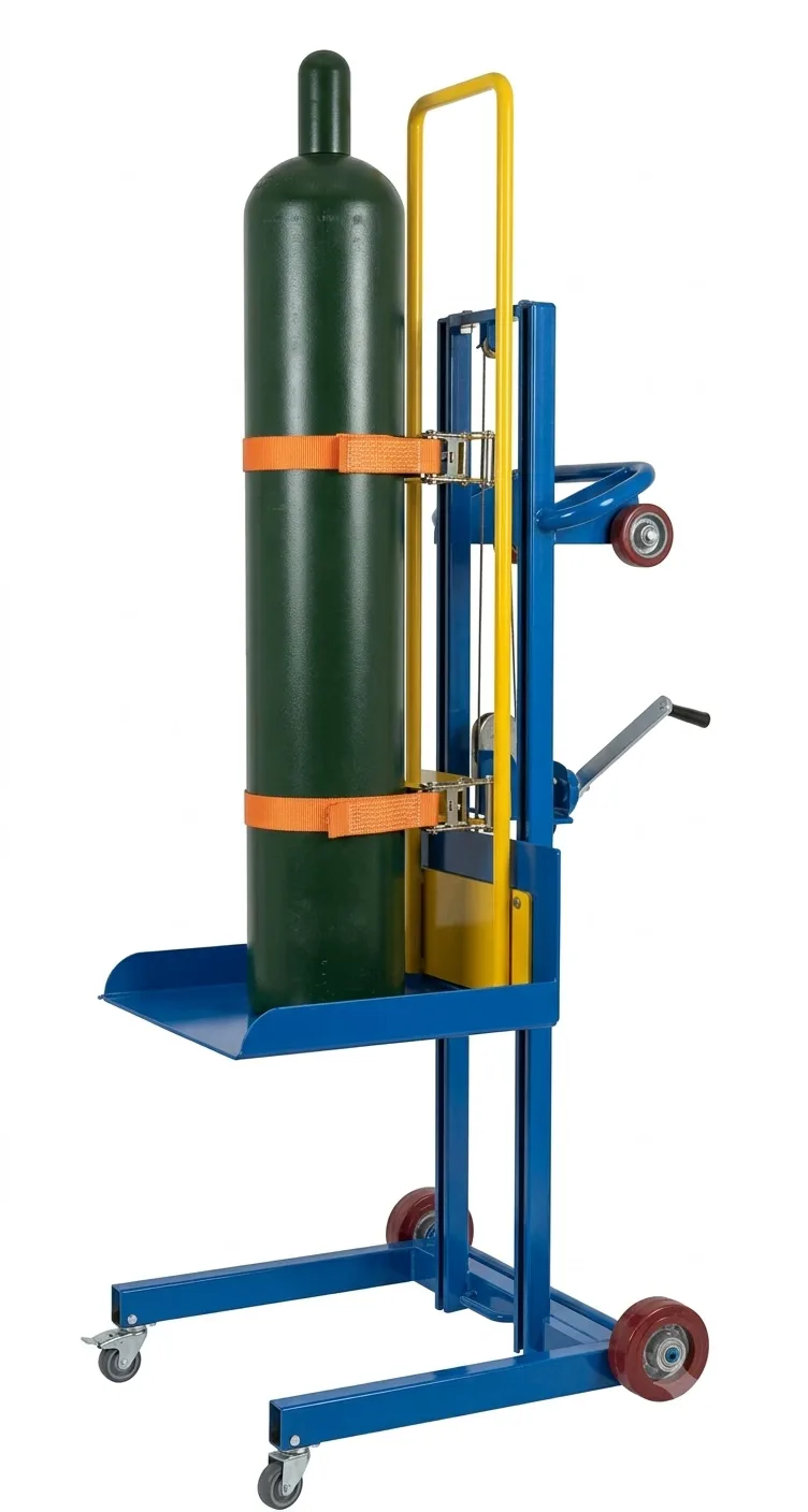 Cylinder Lifting Trolley – Manual Gas Cylinder Lifter with Platform