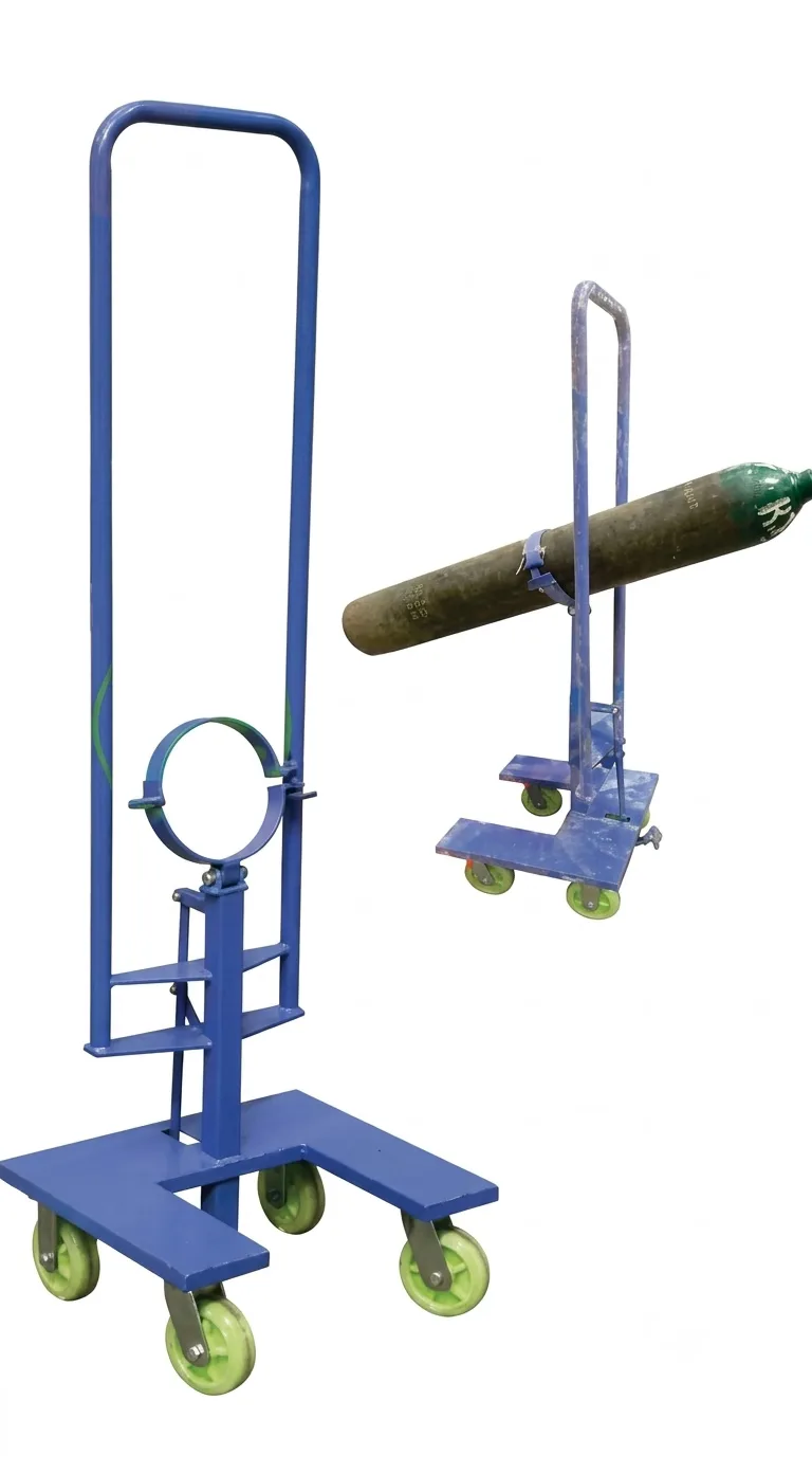 Cylinder Lifter Trolley – Tilting & Lifting Cart with Castor Wheels