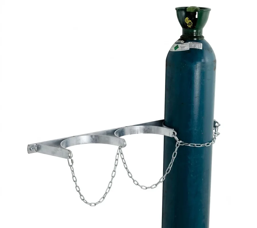 Cylinder Bracket Stand – Wall Mounted Holder with Safety Chain