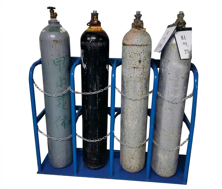 Cylinder Storage Rack – Multi Gas Cylinder Stand with Chain