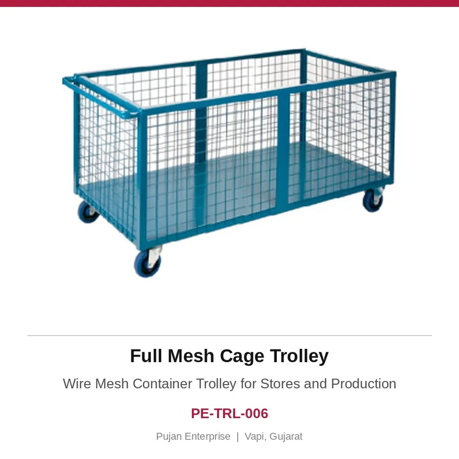 Full Mesh Cage Trolley – Wire Mesh Container Trolley for Stores and Production