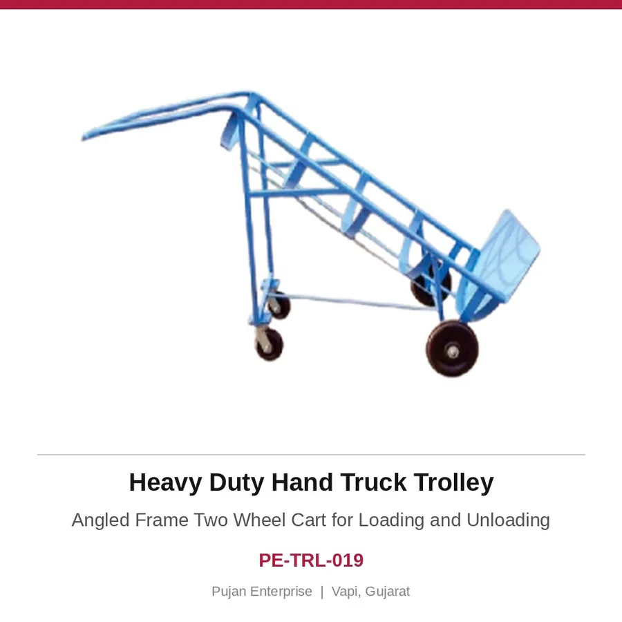 Heavy Duty Hand Truck Trolley – Angled Frame Two Wheel Cart for Loading and Unloading