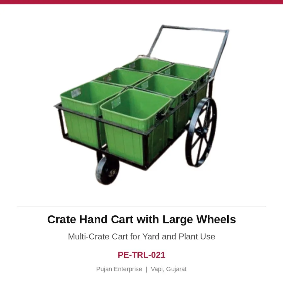 Crate Hand Cart with Large Wheels – Multi-Crate Cart for Yard and Plant Use