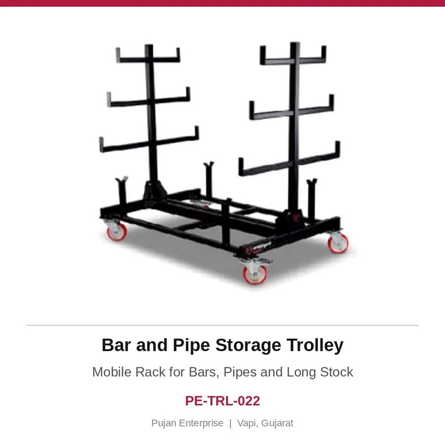 Bar and Pipe Storage Trolley – Mobile Rack for Bars, Pipes and Long Stock