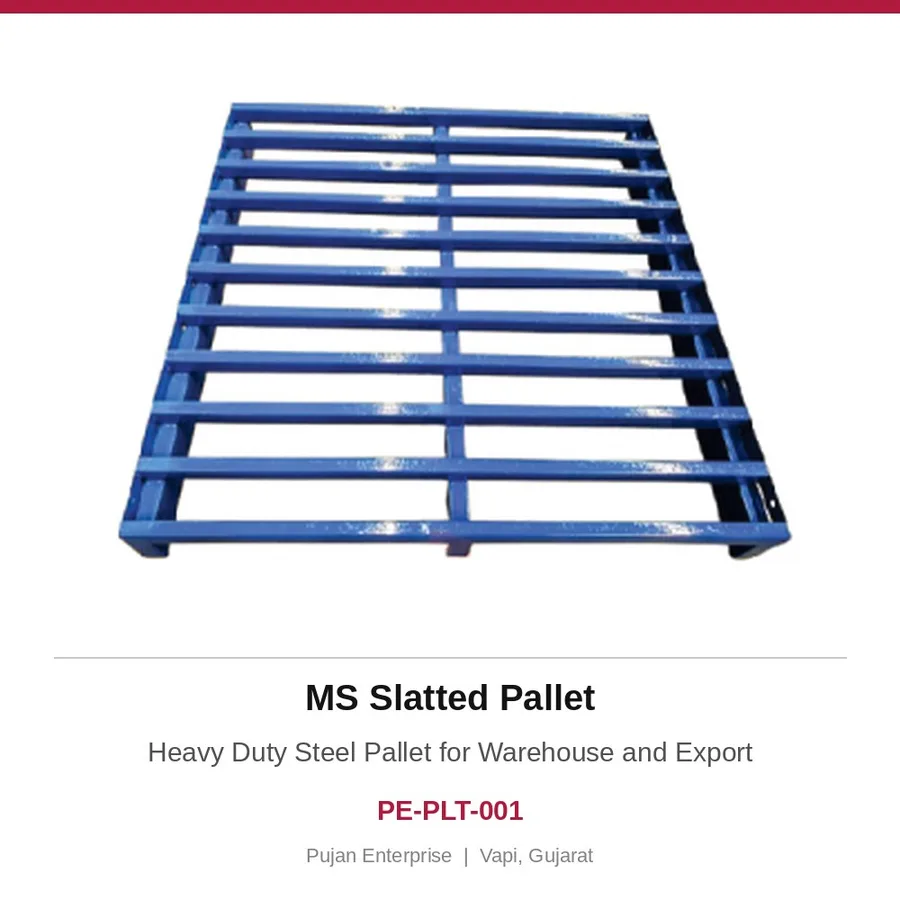 MS Slatted Pallet – Heavy Duty Steel Pallet for Warehouse and Export