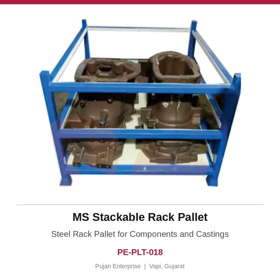 MS Stackable Rack Pallet – Steel Rack Pallet for Components and Castings