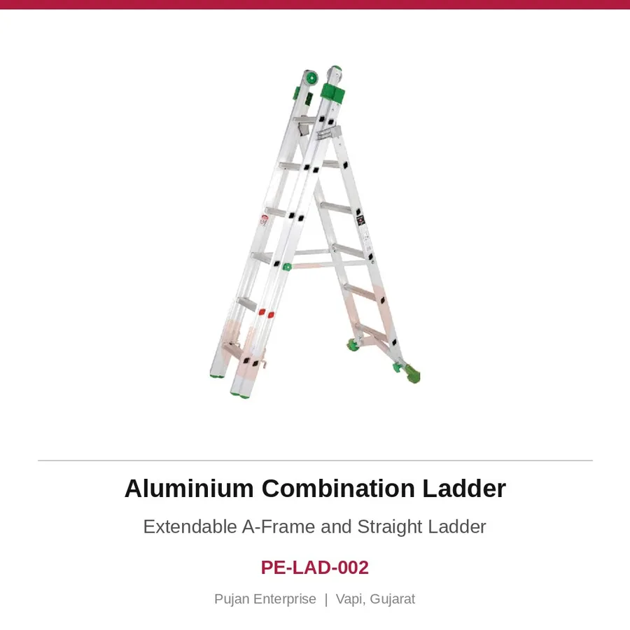Aluminium Combination Ladder – Extendable A-Frame and Straight Ladder