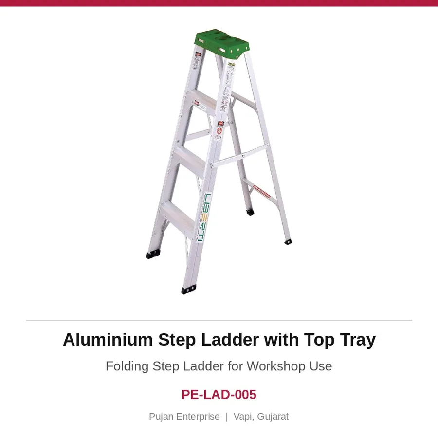 Aluminium Step Ladder with Top Tray – Folding Step Ladder for Workshop Use
