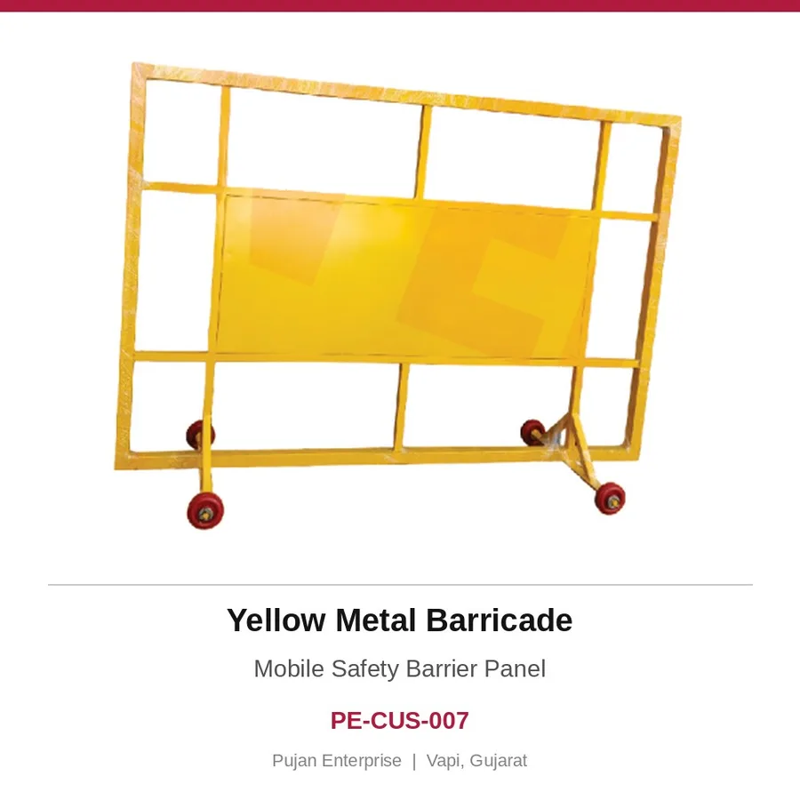 Yellow Metal Barricade – Mobile Safety Barrier Panel
