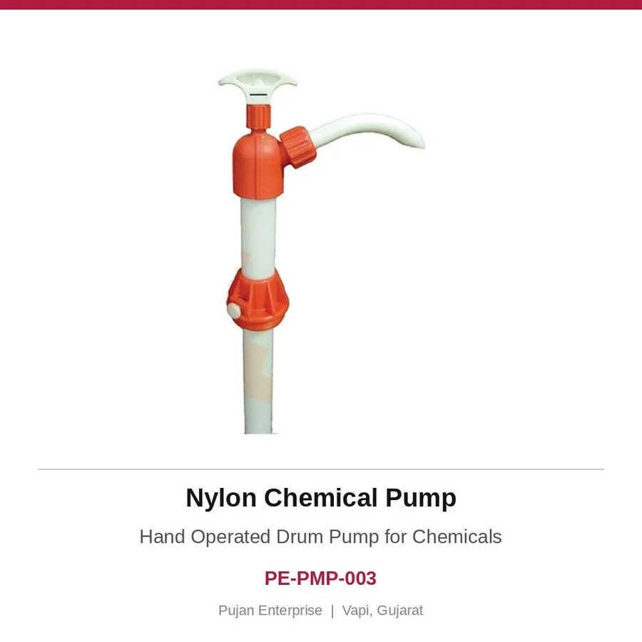 Nylon Chemical Pump – Hand Operated Drum Pump for Chemicals