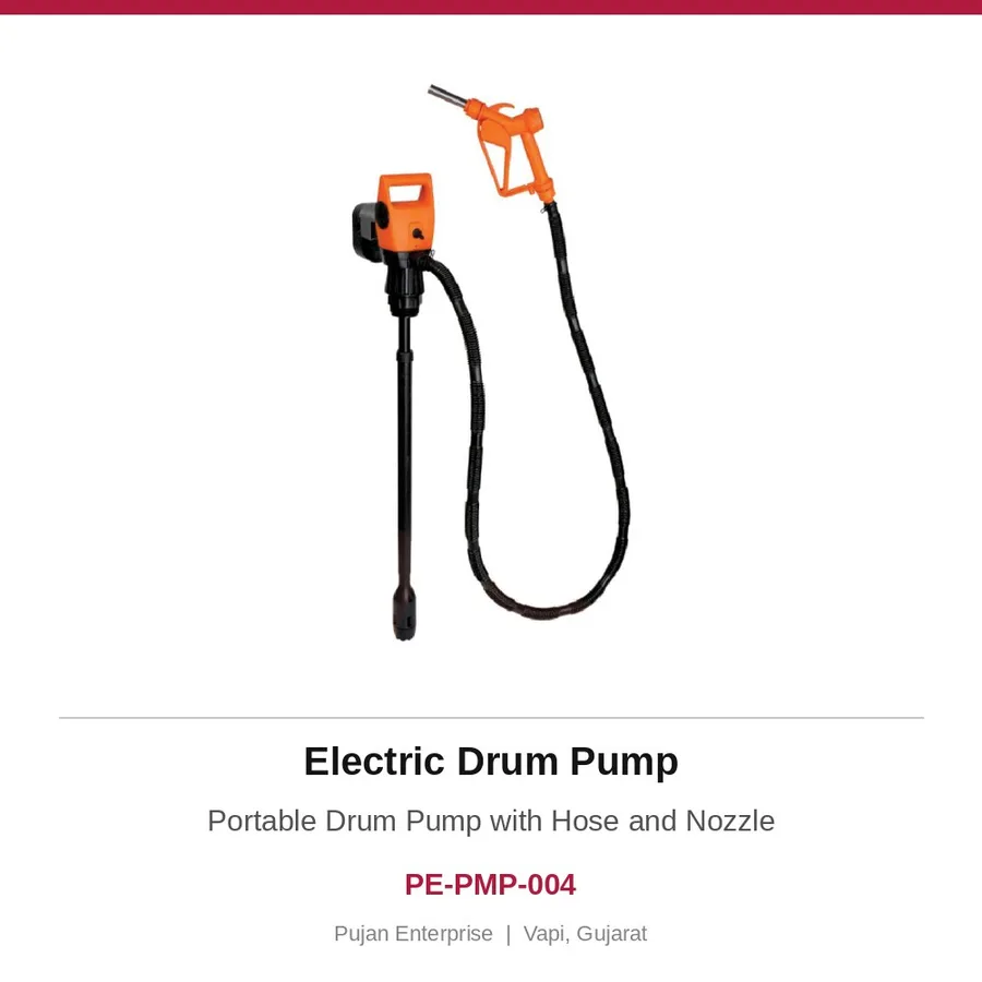 Electric Drum Pump – Portable Drum Pump with Hose and Nozzle