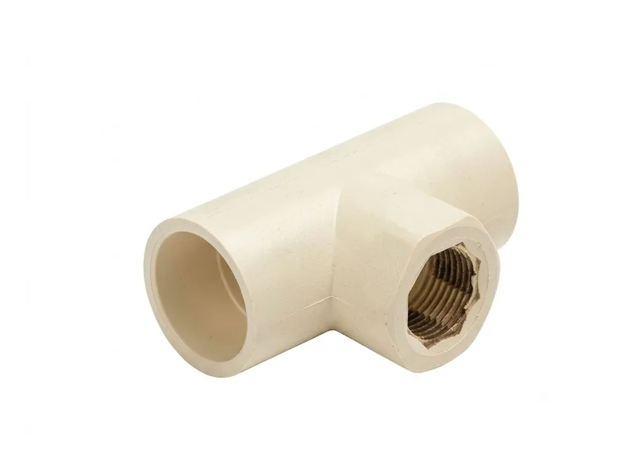 Astral CPVC Pro Tee Brass FPT x Socket 20 x 20 x 15 mm (¾ x ¾ x ½ inch)