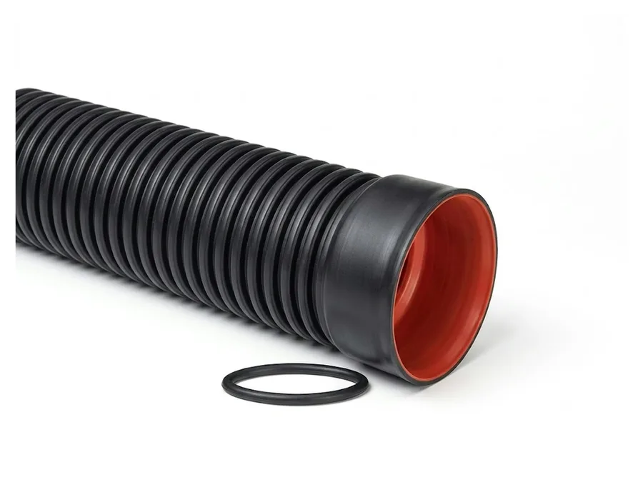 Astral D-Rex Double Wall Corrugated Pipe SN8 500 mm x 6 m In-Line Socketed with Rubber Ring