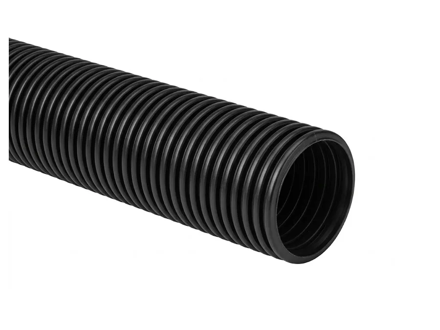 Astral Double Wall Corrugated (DWC) Cable Protection Pipe 63 mm 450N Inner Plain UV Black - 100 m Coil