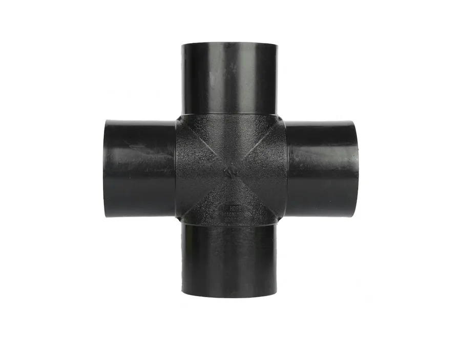 Astral Moulded 4-Way Cross Black 40 mm for DWC Cable Protection Pipe