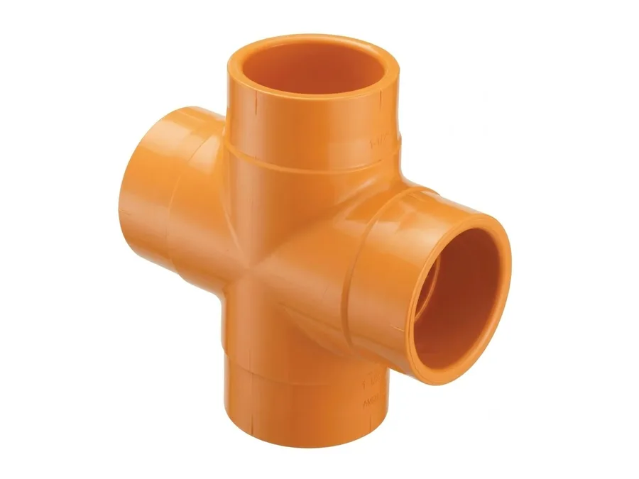 Astral Moulded 4-Way Cross Orange 50 mm for DWC Cable Protection Pipe