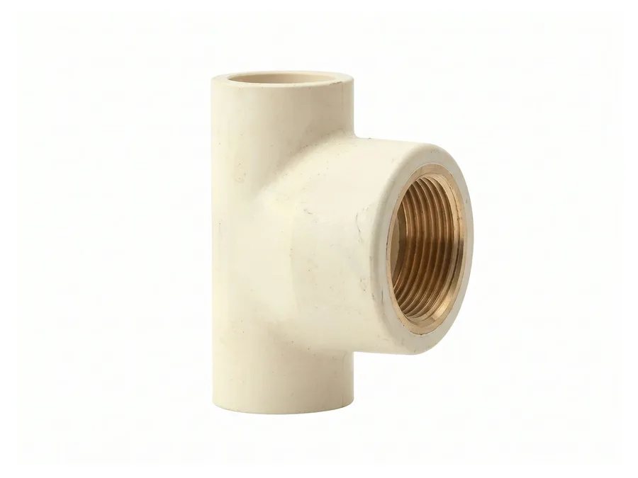 Prince Pipes SmartFit Plus CPVC Female Threaded Tee (Brass Insert) 32 X 20 mm (1 1/4 X 3/4 inch) SDR 11
